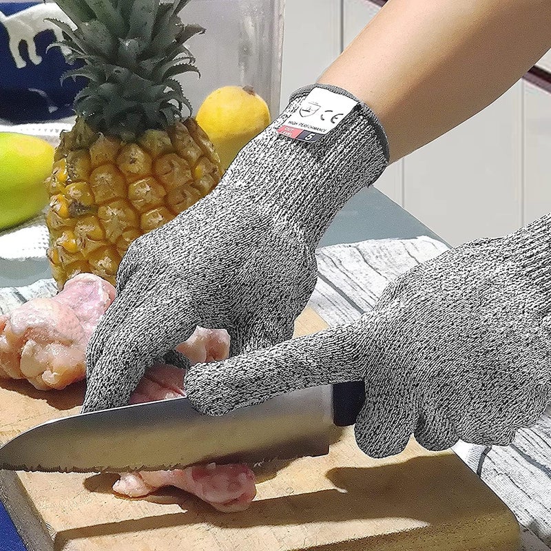 DEYAN Kids Sized Cut Resistant Gloves, 2 Pairs 8-11YRS Children Hands Cut Protection Gloves for Kitchen Use, Crafts, DIY, Garden and Yard works (Grey, X-Small) - Image 3